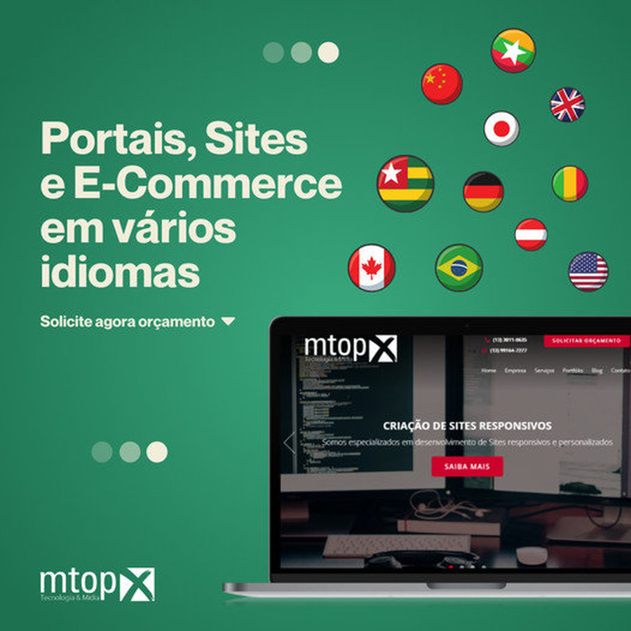 Portais, Sites e E-Commerce em vários idiomas