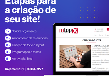 Etapas para a criação de seu site!