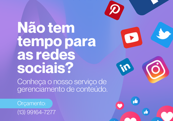 Não tem tempo para as redes sociais? Conheça o nosso serviço de gerenciamento de conteúdo.