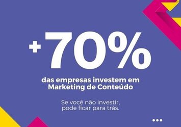 +70% das empresas investem em Marketing de Conteúdo