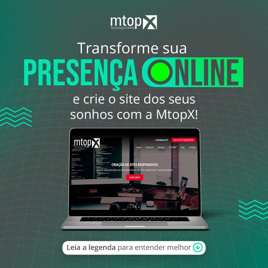 Transforme sua Presença Online e crie o site dos seus sonhos com a MTOPX!